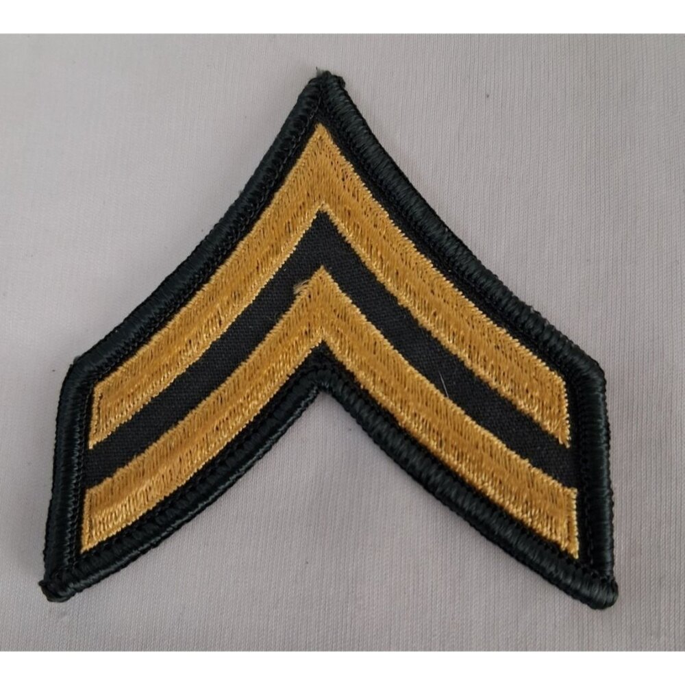 U.S.  Army Corporal E-4 Rank Patch Insignia Surplus 3" x 3"  Post-Vietnam NOS